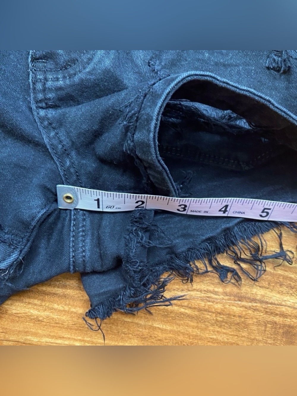 KanCan Womens Faded Black Midrise Distressed Cotton Denim Shorts Size 3 Casual - Picture 15 of 15
